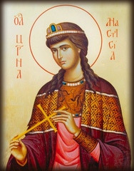 Икона на дереве "Великомученица Анастасия Узорешительница № 3 "