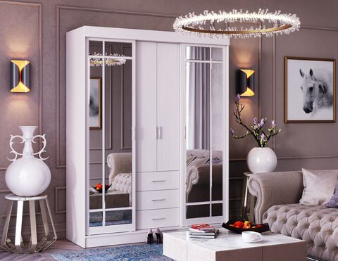 Шкаф-купе Маэстро (Белый, Белый)