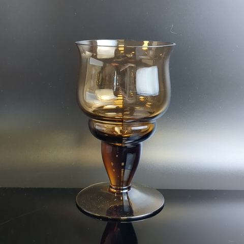 Фужер из набора "Дашенька", Госкаталог, Дятьково ДХЗ, стекло цветное коричневое, выдувание, редкость! СССР 1977 год