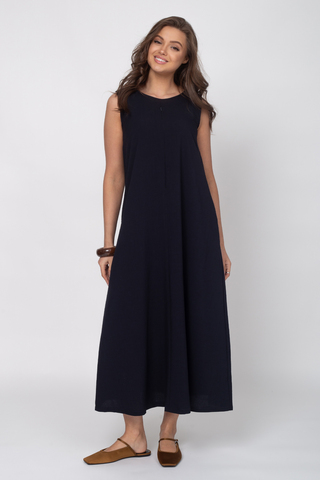 Платье для беременных и кормящих 16151 тёмно-синий