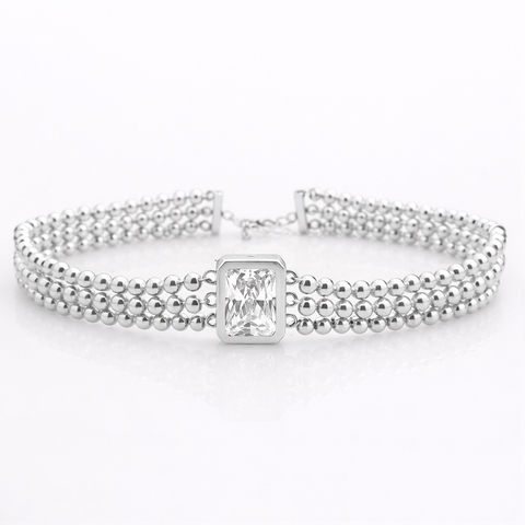 Чокер с прозрачным цирконом