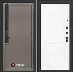 Входная дверь в квартиру Лабиринт с повышенной шумоизоляцией Лаб про 1 Велютто кофе 11 Белый софт, без текстуры