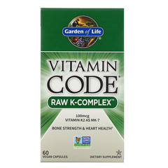 Garden of Life, Vitamin Code, Raw K-Complex, 60 веганских капсул