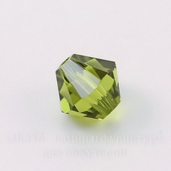 5328 Бусина - биконус Сваровски Olivine 4 мм, 10 штук