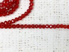 Бусины граненые Рондель, d 4 мм, 1 уп=10 нитей, 1 нить 45 см, алый