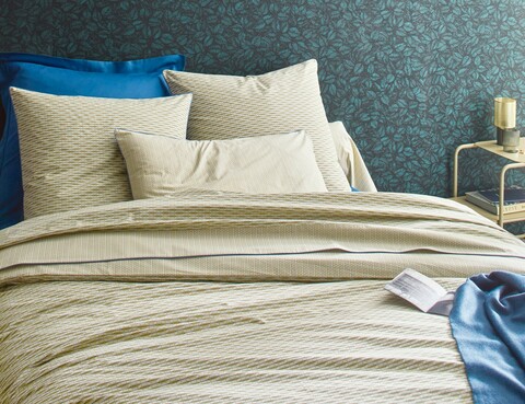 Постельное белье 2 спальное евро Blanc des Vosges Rytme Mastic