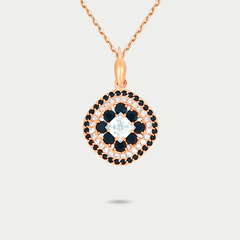 Подвеска из розового золота 585 пробы с фианитами для женщин (арт. 75319)