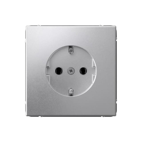 Розетка электрическая 2К+З 16А 250 В. Цвет Алюминий. Systeme electric серия ArtGallery. GAL000343S