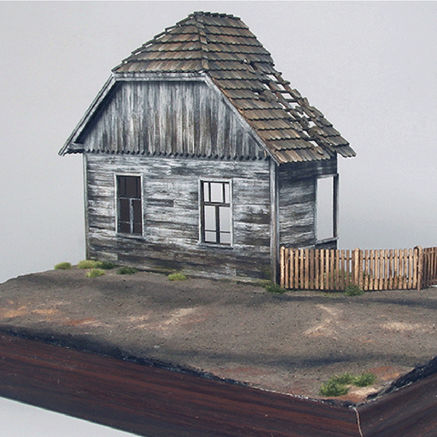 Сборная деревянная модель Макет Дома разрушенного