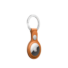 Apple AirTag Leather Key Ring Golden Brown