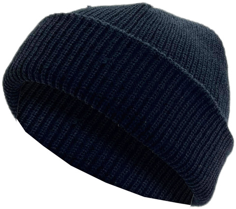 Картинка шапка вязаная Skully Wear beanie long thick black - 2