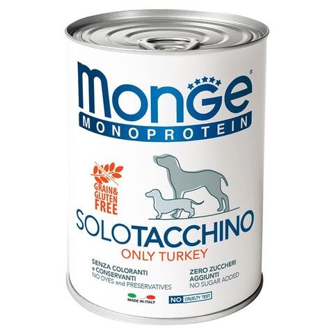 Monge Monoprotein Dog All Breeds Solo Tacchino Only Turkey
