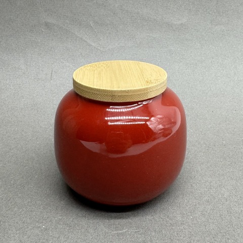 Чайница красная, фарфор, 200мл