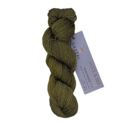 Пряжа Gazzal Wool & Silk 11151 трава (уп. 5 мотков)