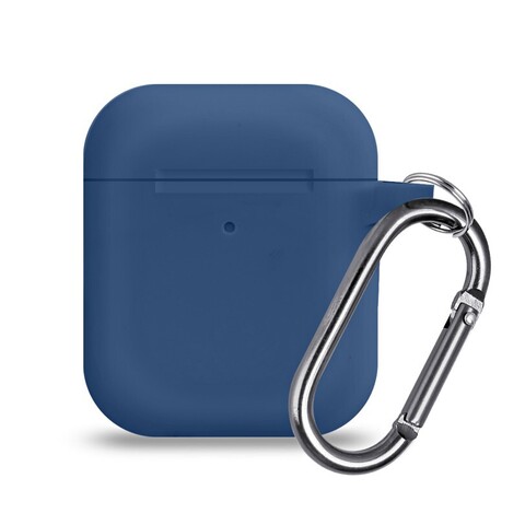 Силиконовый чехол с карабином для AirPods 1, 2 Protective Case (Lake blue / Голубое озеро)