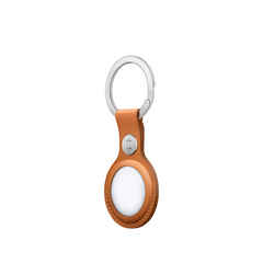 Apple AirTag Leather Key Ring Golden Brown