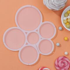 Форма для фигурных леденцов «Кругляши», 6 ячеек, 17х15,5х0,7 см, цвет белый