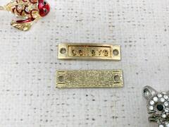 Декоративный пришивной элемент, металл, р. 1х3,5 см, золото