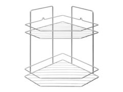 67-0-654 Полка для ванной угловая трапеция 2 яруса гальваника цинк,цвет хром (РемоКолор)