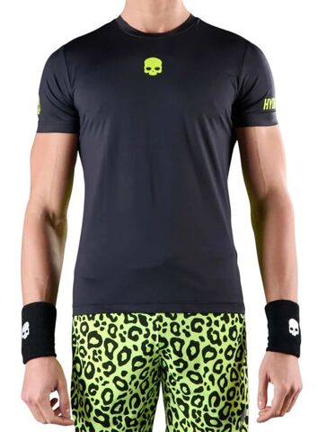 Футболка теннисная Hydrogen Panther Tech T-Shirt - black/yellow fluo