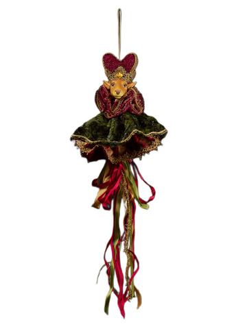 Елочная игрушка Олень 15х43см ChristmasDeLuxe бордовый