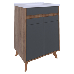 AVK2. Тумба напольная, 2 Двери, 600, коллекция Ирма Como 60 Дуб Крафт Золотой, Графит древесный)