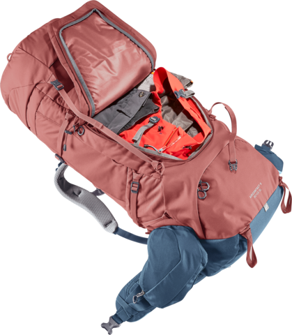 Картинка рюкзак туристический Deuter Aircontact X 80+15 SL Redwood-Ink - 4