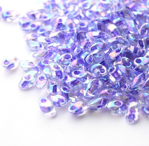 LMA-2145 Бисер-лепестки Миюки/Miyuki long Magatama Liliac Lined Crystal AB