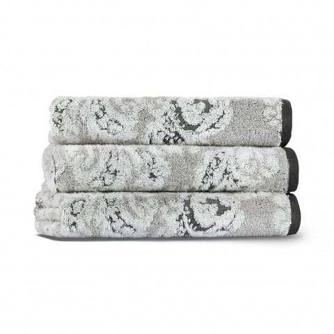 Полотенце 40x71 L'appartement Damask Yarn Dyed ivory/fog слоновая кость/светло-серый