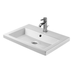 Duravit 2nd floor Раковина для встраивания сверху, с перел., с 1 отв. под смес., глазурованная задняя стенка, вкл. заглушку для перелива, 60х43х Н:12. 347600000 фото