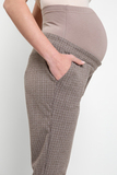 Брюки для беременных 12991 коричневый-клетка