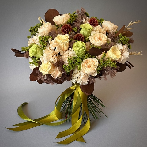 «Марокко» - букет из стабилизированных цветов и сухоцветов