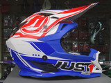 Шлем кроссовый Just1 J32 2017 белый-синий-красный, размер L (59-60)