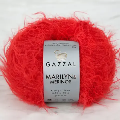 Пряжа Gazzal Marilyn & Merinos 8265 красный