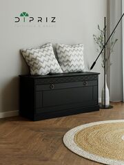 Скамья в прихожую Индра, сундук из МДФ, черный
