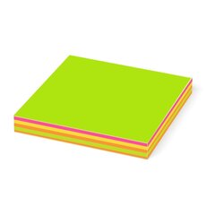 
          Блок для записей с клеевым краем, Alingar, 76 мм * 76 мм, 5 цветов, 100 л., "Неоновое ассорти", европодвес