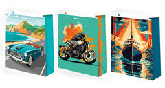 Пакет подарочный S вертикальный, В путь, МИКС, 18*23*10 см (Д*В*Ш)