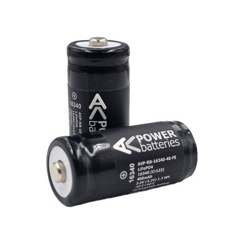 Аккумулятор 16340 (CR123) LiFePO4 400mAh 3,2V (3,0V) -40°C+65°C с платой защиты