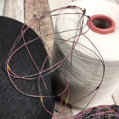 Лен с люрексом и шишибриками NODINO DI LINO 600 бордово-черный