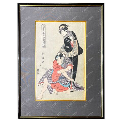 Японская ксилография. Утагава Тоёкуни. Сцена из спектакля театра кабуки. XX в.