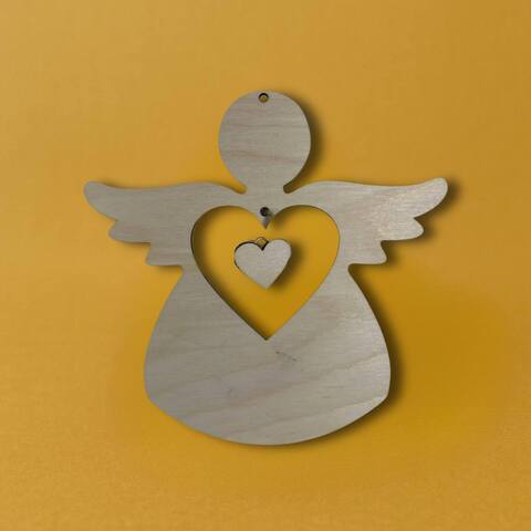 Ангел с сердечком ,10см , фанера