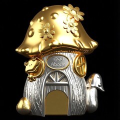 Силиконовый молд № 423 домик Гриб 2 D ( серия домики для гномов и фей)