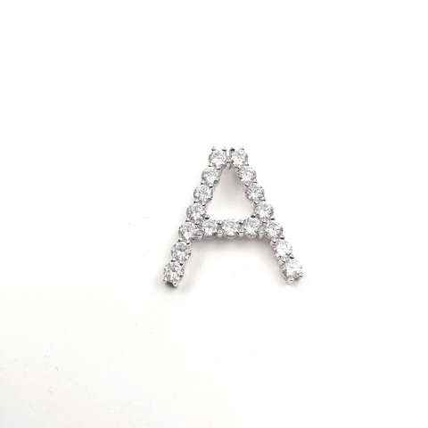 31688 - Подвеска буква A из серебра с цирконами бриллиантовой огранки