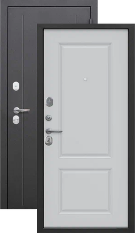 Дверь входная Феррони Гарда 7,5 см серебро, 2 замка, 1,2 мм металл, (серебро антик+белый софт велюр)