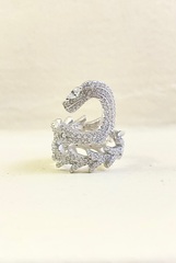A18453 - Кольцо Spiral2 dragon из серебра с цирконами в стиле APM MONACO