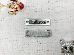 Декоративный пришивной элемент, металл, р. 1х3,5 см, никель