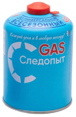 Газовый баллон СЛЕДОПЫТ 450 г, газ для горелки туристический (резьба)