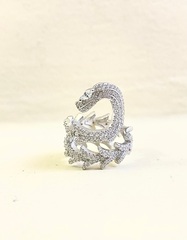 A18453 - Кольцо Spiral2 dragon из серебра с цирконами в стиле APM MONACO