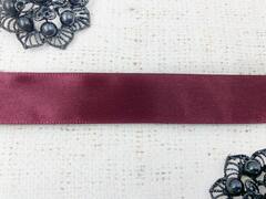 Лента атласная, ш. 2,5 см, тёмный марсала