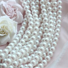 Майорка White Pearls (слегка с розовым отливом) 10 мм, 1 нить, МА036